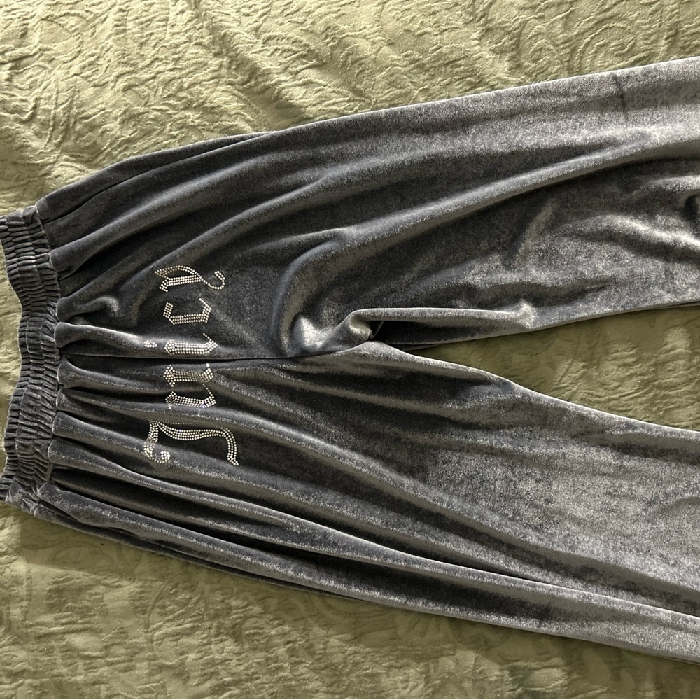 Juicy Couture Shimmering Gray Velour Pants